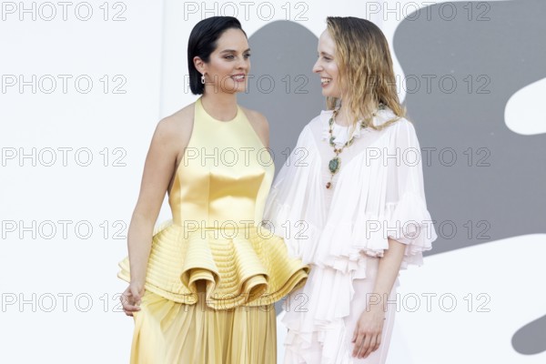 Venice, Italy - 3 September 2025: Noemie Merlant, Fanni Wrochna during the Red Carpet of - Duse - during the 82nd Venice International Film Festival