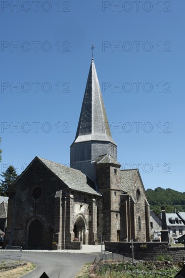 Compains, Saint Georges church, Auvergne Volcanoes Regional Park, Cezallier region, Puy de Dome, Auvergne Rhone Alpes, France