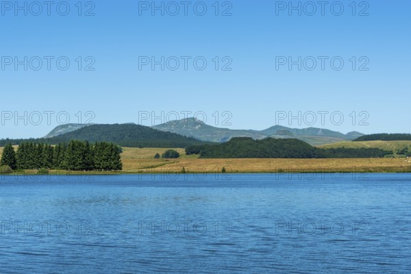 Lake of Bourdouze, Auvergne Volcanoes Regional Park, Puy de Dome., Auvergne-Rhone-Alpes, France
