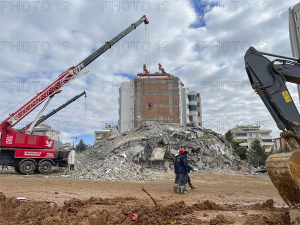 Turkish civil defense teams (AFAD) search for survivors under the rubble after a powerful 7.8-magnitude earthquake struck southern Turkey, killing tens of thousands. Kahramanmaras, Turkey. February 6, 2023, Kahramanmaras, Turkey