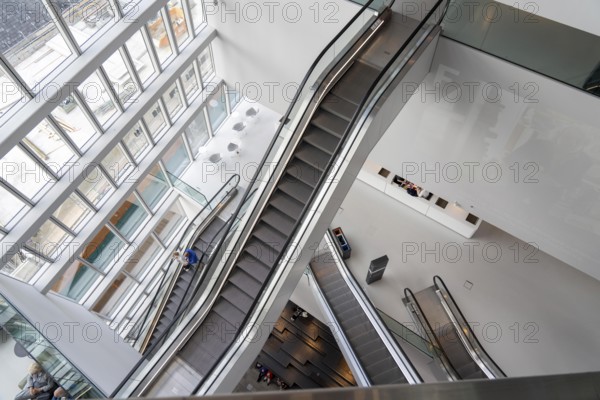 The Forum Groningen, public cultural and educational centre on the Nieuwe Markt, in the old town, with cinema, library, media labs, catering, roof terrace, study and reading areas, viewing points, 10 floors, connected by many escalators, Netherlands
