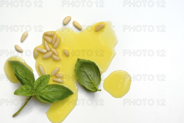 Ingredients for basil pesto, pesto alla genovese