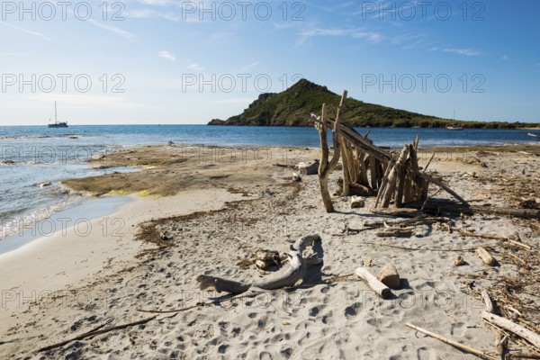 Wild beach, Sentier du littoral, Plage Ranc, Cap Taillat, Saint Tropez, Var, French Riviera, Provence-Alpes-Cote d'Azur, Cote d Azur, France