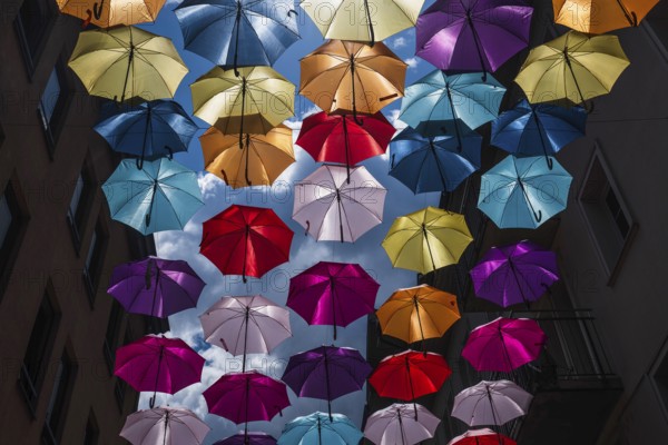 Coloured umbrellas, Interlaken, Bern, Switzerland