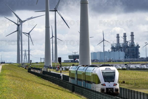 Train connection to the seaport of Eemshaven, in the Ems estuary, the British transport company Arriva operates a train connection from Groningen Central Station to the ferry harbour of Eemshaven, ferry to Borkum, ENetherlands