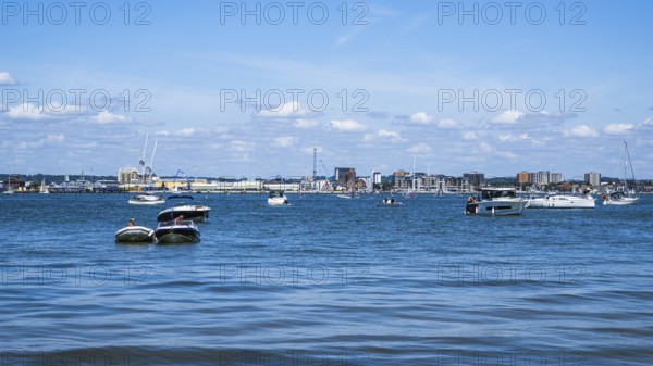 Boats on seaside in Poole, Dorset, England, United Kingdom