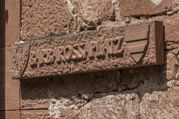 The old castle with Barbarossaplatz and the castle café in the old town centre of Büdingen, Hesse, Germany