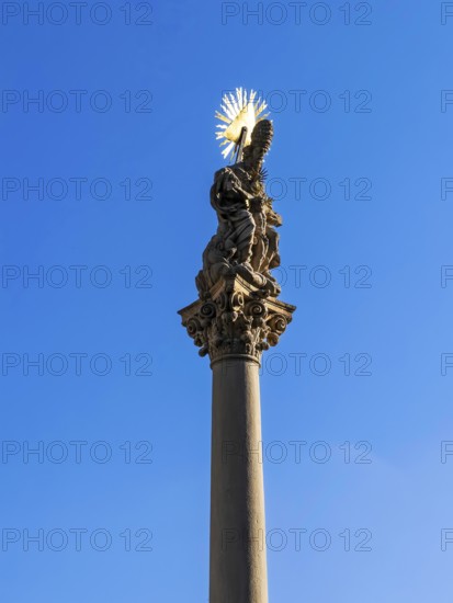 Plague column commemorating the victims of the plague column at the beginning of the 18th century, Capital of Culture 2026, Trencín, Slovakia