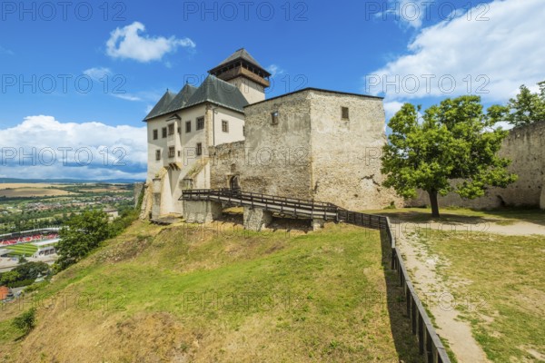View of the Zápolya Palace and St Matthew's Tower of Trencín Castle, Capital of Culture 2026, Trencín, Slovakia