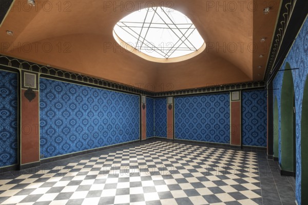 Renovated prayer room of the Jewish community in the Neolog Synagogue converted into a cultural centre by Berlin architect Richard Scheibner in the Capital of Culture 2026, Trencín, Slovakia