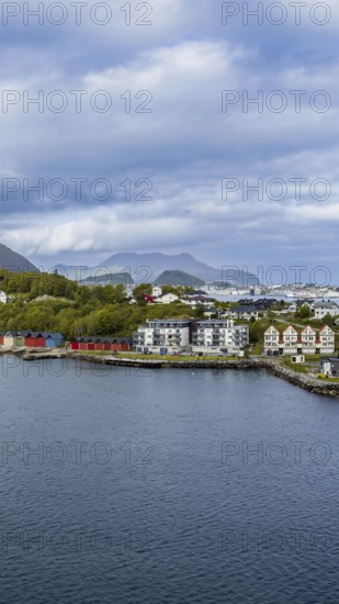 Alesund, port town in Norway famous for Art Nouveau architecture, fjords and scenic landscapes