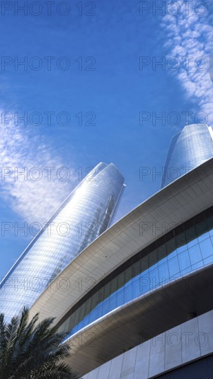 UAE, United Arab Emirates, Abu Dhabi downtown panorama and financial center skyline