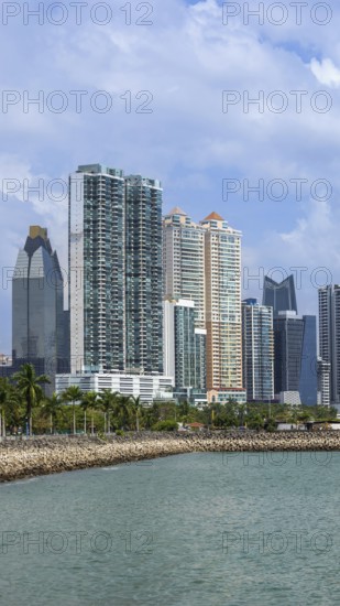 Panoramic view of skyline of Panama City downtown and financial center