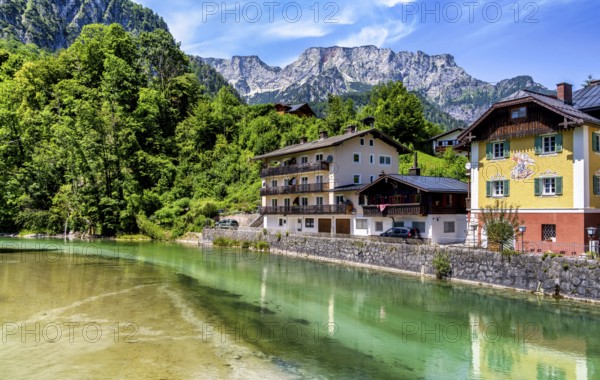 The Berchtesgadener Ache in Marktschellenberg, Bavaria, Germany