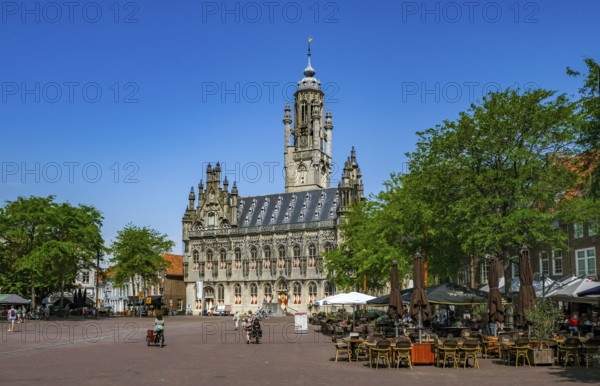Middelburg, Zeeland, Netherlands - Stadhuis Middelburg. The town hall on the market square in the historic city centre is a landmark of the city