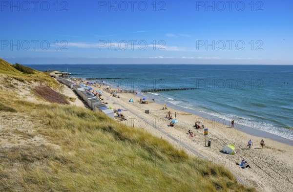 Westkapelle, Zeeland, Netherlands - Westkapelle beach near Domburg. Behind Strandpaviljoen Scheldezicht