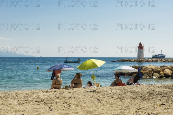 Beach, Plage Cros Dei Pin, Saint-Jean-Cap-Ferrat, Cap Ferrat, Alpes Maritimes, Provence Alpes Cote d'Azur, French Riviera, South of France, France
