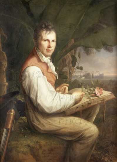 Friedrich Wilhelm Heinrich Alexander von Humboldt (born 14 September 1769 in Berlin, died 6 May 1859 in the same city), German explorer with a field of activity extending far beyond Europe, Historical, digitally restored reproduction from a 19th century original, Record date not stated