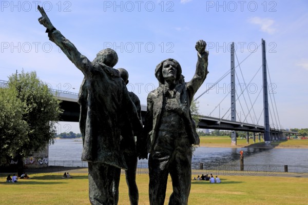 Place for the remembrance and acceptance of gender and sexual diversity, artwork by Claus Richter, on the occasion of CSD 2021 (permanent artwork in public space), at the Rheinkniebrücke in Düsseldorf, North Rhine-Westphalia, Germany