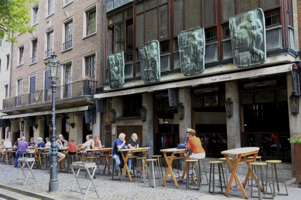 Uerige, the name of the Altbier brewed by Düsseldorfer Uerige Obergärige Hausbrauerei GmbH and the associated pub Zum Uerige in the historic centre of Düsseldorf, North Rhine-Westphalia, Germany