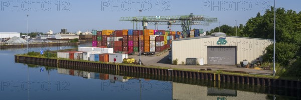 Container Terminal, CTD, canal, harbour, Dortmund, Ruhr area, North Rhine-Westphalia, Germany