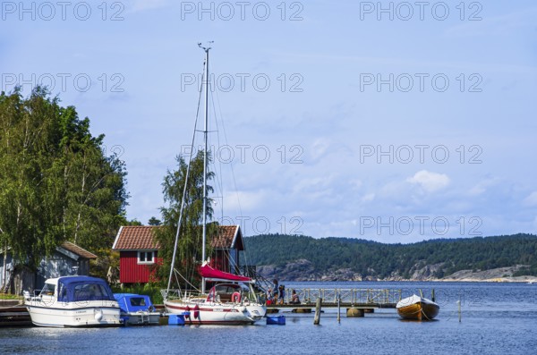 Maritime living and harbour ambience in the village of Henan on Orust, Bohuslän, Västra Götalands län, Sweden