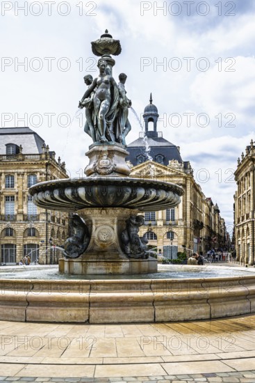 Fontaine des Trois Graces, Place de la Bourse, Bordeaux, Gironde, Nouvelle-Aquitaine, France