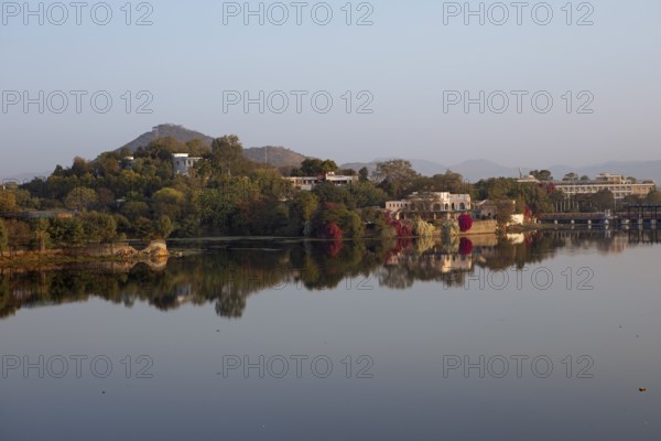 Swaroop Sagar Lake in the morning light, Udaipur, Rajasthan, India