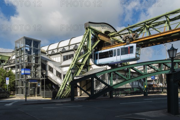 The Werther Bridge stop on the suspension railway in Wuppertal, Germany