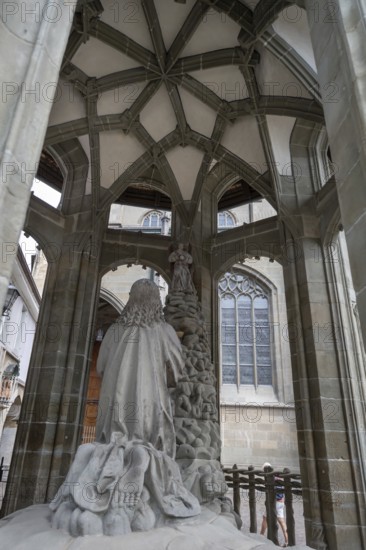 Jesus on the Mount of Olives around 1500, last restoration 2015 at St Nicholas Minster, Überlingen, Baden-Württemberg, Germany