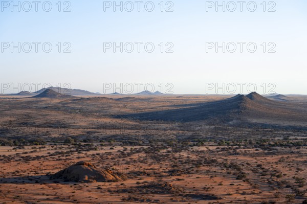 Hills, Pontok Mountains, Desert, Dry landscape at Spitzkoppe, Great Spitzkuppe Nature Reserve, Namibia