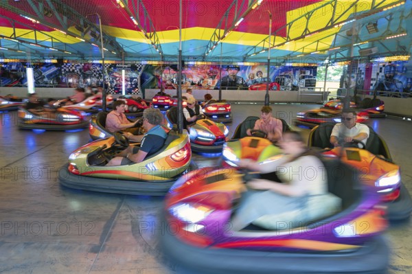 Bumper cars at the Erlangen Bergkirchweih, traditional twelve-day folk festival, Erlangen, Middle Franconia, Bavaria, Germany