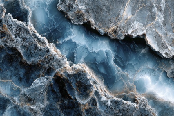 Black and blue marble stone background tone texture, AI generated