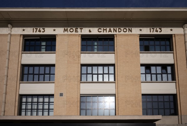 Company headquarters, head office, headquarters of the champagne brand Moët & Chandon, part of the luxury goods group LVMH Louis Vuitton Moët Hennessy, Avenue de Champagne, Épernay, Marne, France