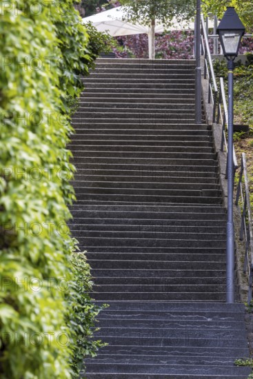 Singing relay at the Schützenplatz in Stuttgart. It is estimated that there are up to 400 Stäffele in Stuttgart. The steps are a shortcut between the half-heights and the city centre. They are also popular as a lookout point or meeting place. The Stäffele are considered one of the landmarks of the state capital. Stuttgart, Baden-Württemberg, Germany