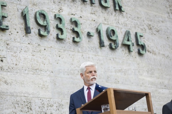 Petr Pavel (President of the Czech Republic) speaks during a visit to the Plötzensee Memorial in Berlin on 9 July 2025. The visit was a personal wish of Mr Pavel, as of the more than 2, 800 people killed, 677 were Czechs, the second largest population group after Germans