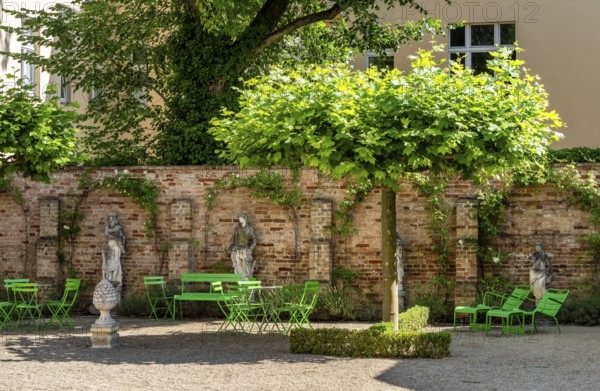 Decorative courtyard area in the Palais am Stadhaus, Potsdam, Brandenburg, Germany