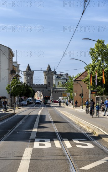 Road traffic, Tram at Nauener Tor, Potsdam, Brandenburg, Germany