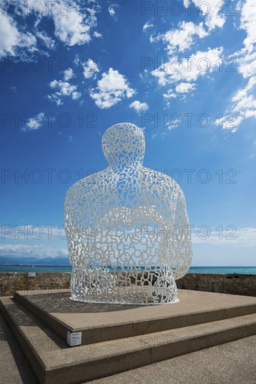 Sculpture made of letters, Le Nomade, artist Jaume Plensa, Antibes, Provence Alpes Côte d'Azur, South of France, France