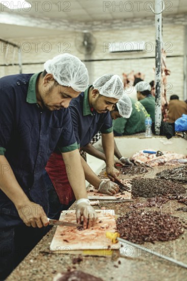 Market hall, section of camel butchers, Salalah, Dhofar, Oman