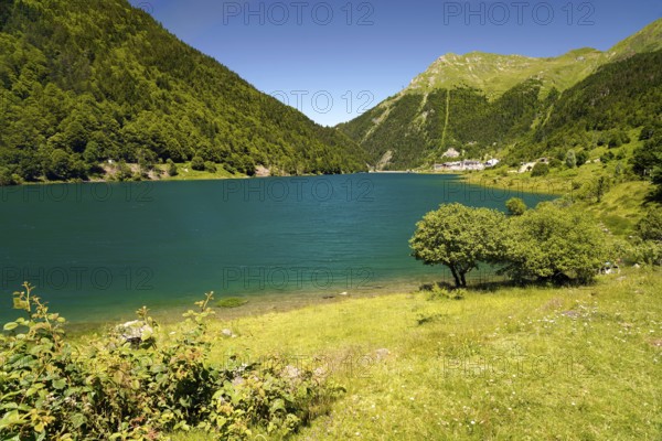 The lake Lac de Fabrèges near Laruns, Pyrénées-Atlantiques, France
