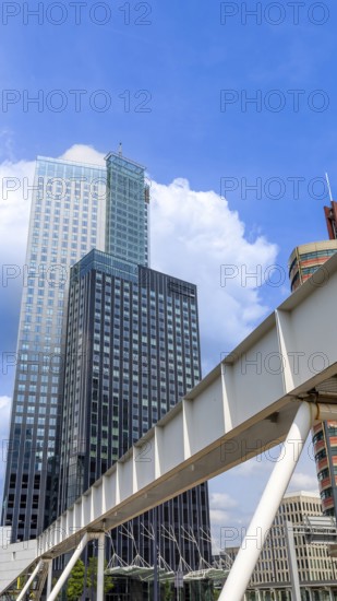Holland, Rotterdam. Downtown financial business district panorama and city skyline