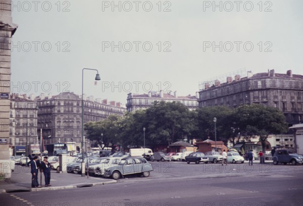 Historic buildings Place de la Joliette, Marseille, France, Europe, 1960s