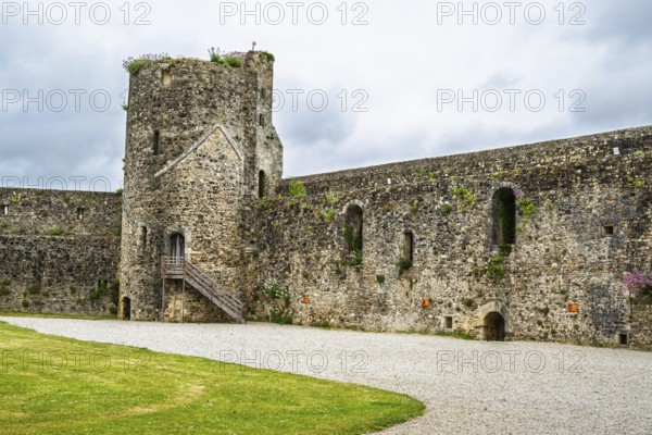 Castle ruin of Chateau de Saint-Sauveur-le-Vicomte, Manche, Normandy, France
