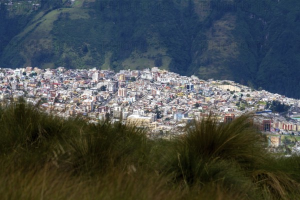 City of Quito, View from the Cruz Loma cable car station. Pichincha province, Ecuador, South America