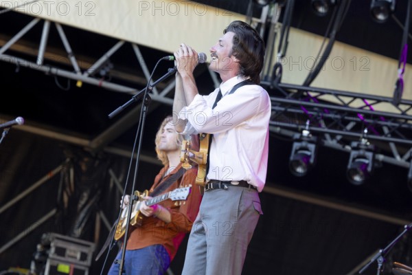 Zane Acord, Singer, bass player, The Thing, indie rock band, USA, live open air at the Citadel Music Festival, 01.07.2025, Zitadelle Spandau, Berlin, Germany < english> The Thing, indierock band, USA, live open air at the Citadel Music Festival, July 1, 2025, Spandau Citadel, Berlin, Germany