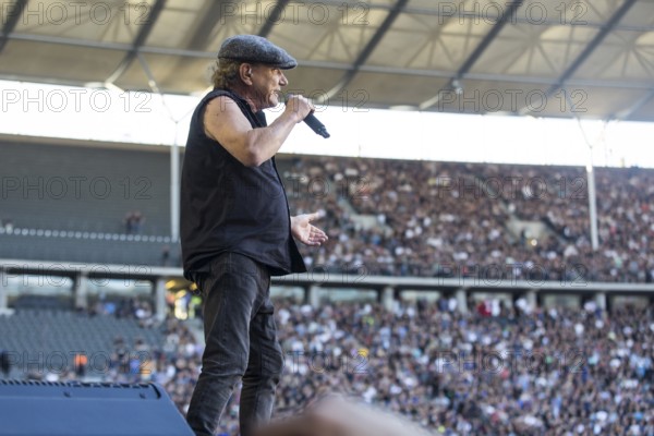 Brian Johnson, lead singer of AC/DC live on Power Up Tour 2025 at the Olympiastadion Berlin on 30 June 2025