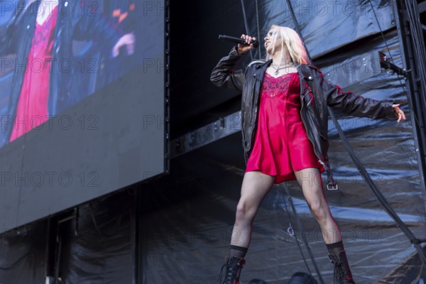 Taylor Momsen, singer of The Pretty Reckless as support act for AC/DC live on Power Up Tour 2025 at the Berlin Olympic Stadium on 30 June 2025