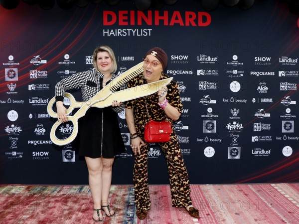Janine Becker and Julian F. M. Stöckel at the VIP opening of the new Deinhard Salon Am Mühlanger 3, Berlin, 28 June 2025