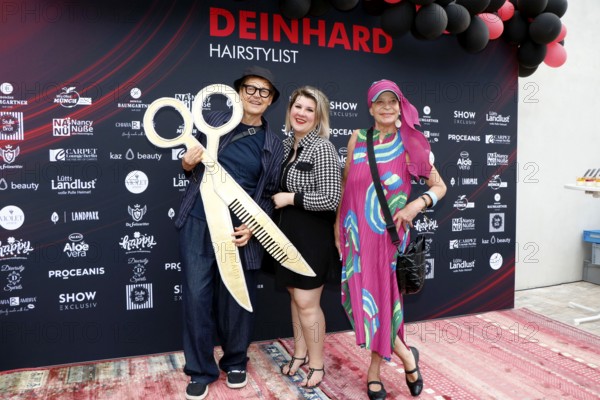 Rolf Scheider, Janine Becker and Barbara Engel at the VIP opening of the new Deinhard Salon Am Mühlanger 3, Berlin, 28 June 2025